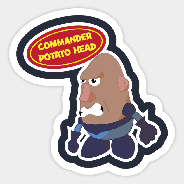Commander Potato Head Sticker by MrPandaDesigns